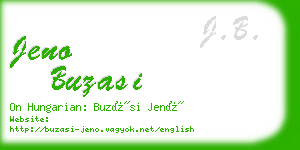 jeno buzasi business card